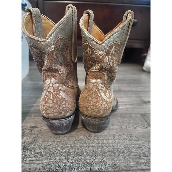 Old Gringo Women's Floral Embroidered Migissi Taupe Western Chelsea Boots Size 7 - Picture 4 of 8